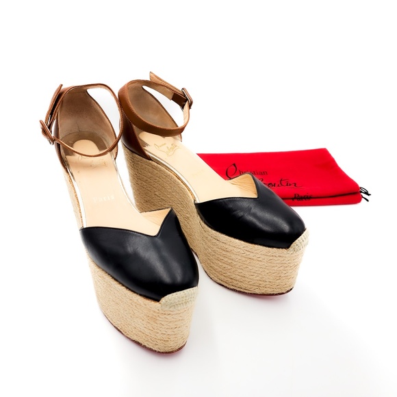 Christian Louboutin Une Plume 140 Ankle Strap Platform Espadrilles Shoes EU 38 - Picture 2 of 8